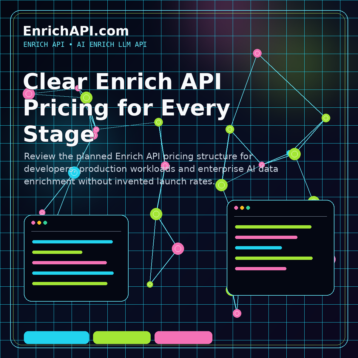 Enrich API pricing plans for developer, production and enterprise AI data enrichment workloads