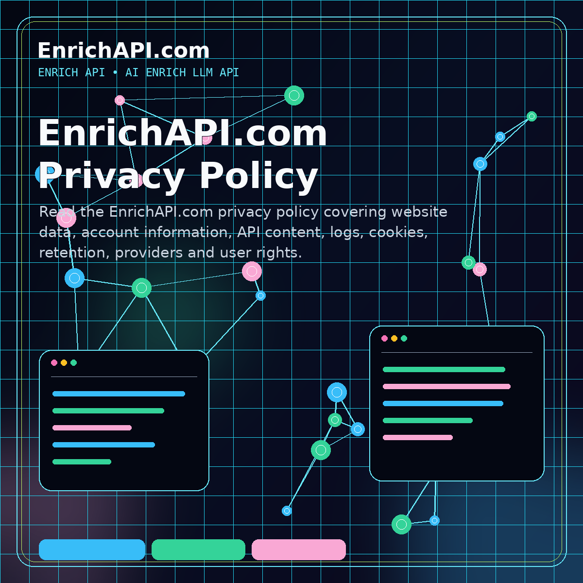 EnrichAPI.com privacy and data controls for API requests, logs, retention and user rights